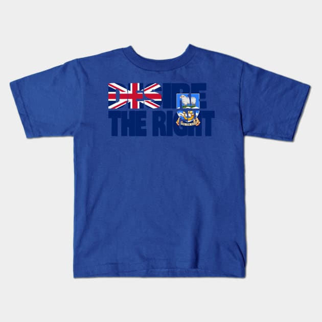 Falkland Islands Motto Flag Kids T-Shirt by Kuni Art